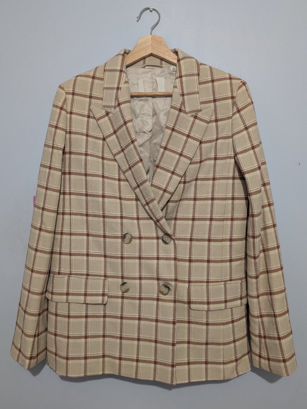 Aritzia Wilfred Destiny Blazer, Light Birch/Rich Chestnut, Size 2